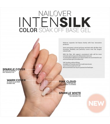 INTENSILK Sparkle Cover Color Soak Off Base Gel