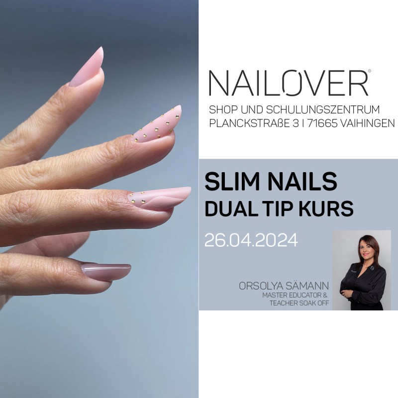 AUSGEBUCHT 26.4.2024 Dual Tip - Slim & Almond Nails Kurs mit Orsolya Sämann ( inkl. Tipbox )