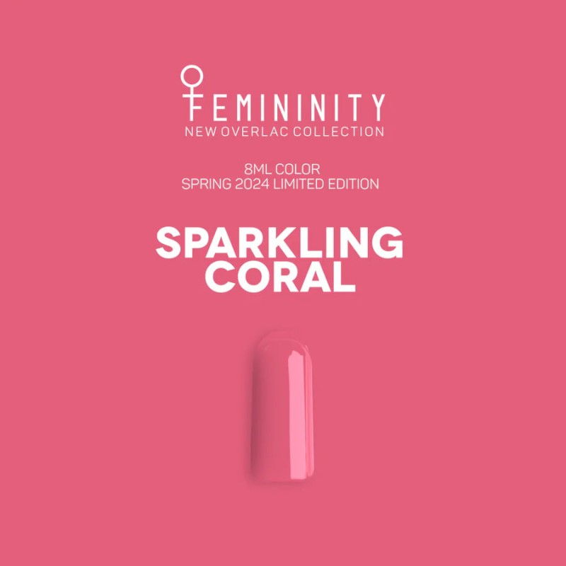 OVERLAC gel soak off - Sparkling Coral Femininity- 8 ml