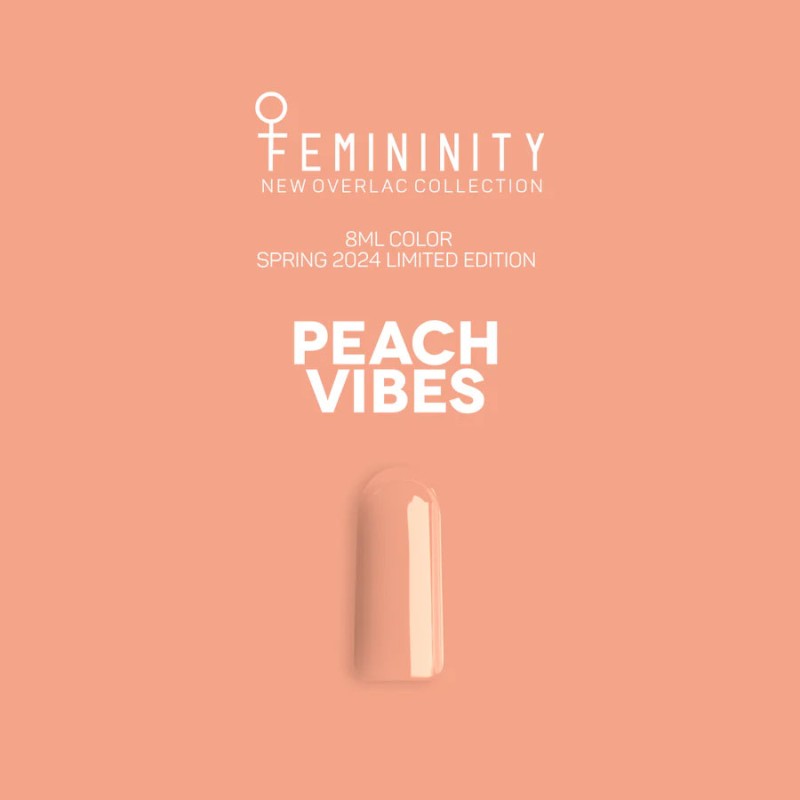 OVERLAC gel soak off - Peach Vibes Femininity- 8 ml